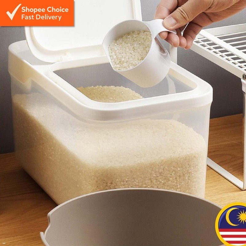 5KG Rice Dispenser Kitchen Storage Box / Kotak Simpanan Beras 5KG / 5 ...