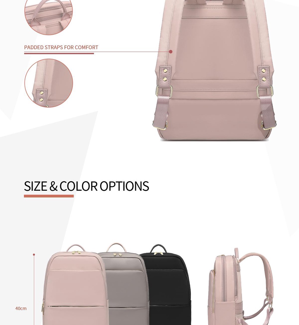 FULL DESIGN Knisley Backpack Nylon Waterproof 14 inch Laptop Bag ...
