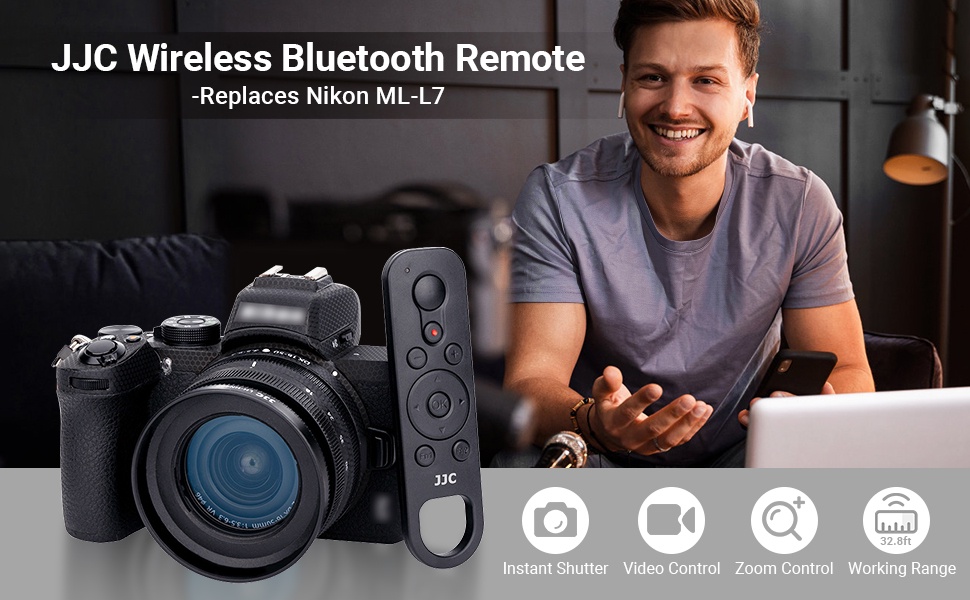 JJC Nikon Bluetooth Remote Control Wireless Shutter Release for ZR Z50 ...