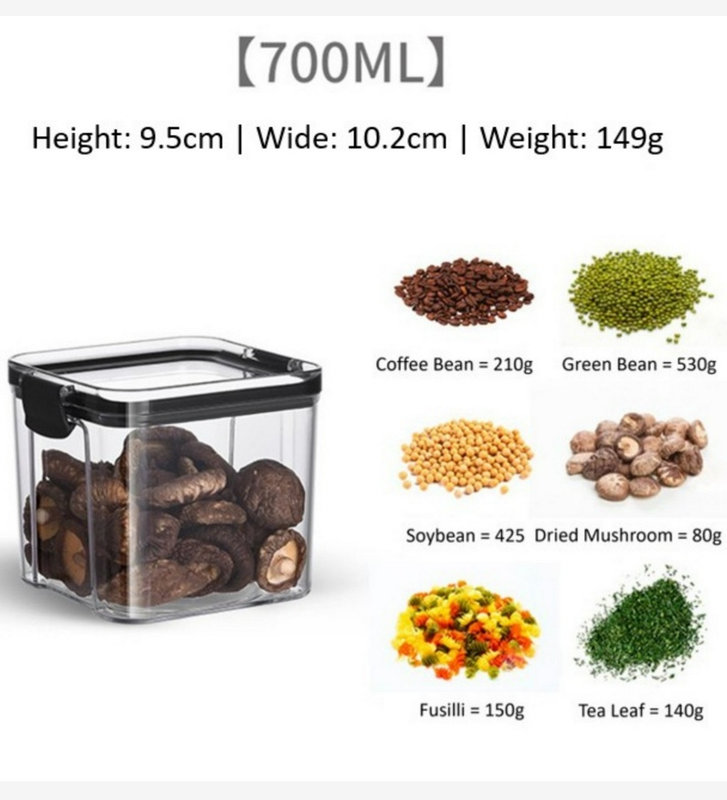 [Shopee Choice] Airtight Container Kitchen Plastic Container Square ...