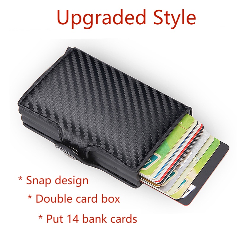Wallet For Men PU Leather Rfid Mini Slim Card Holder Auto POP Up ...