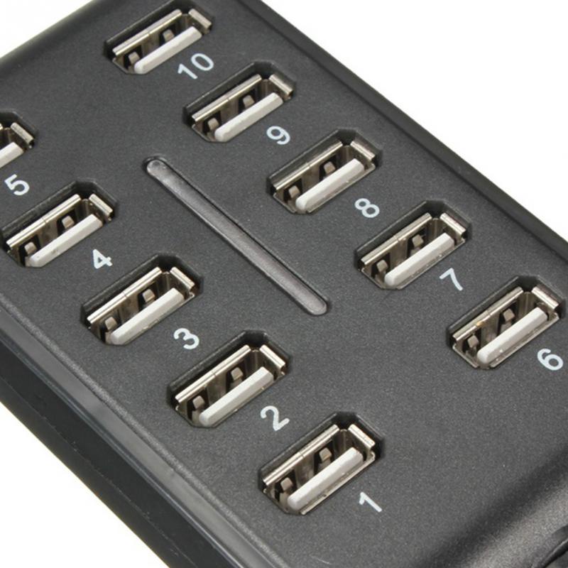 High Speed 480 Mbps USB 2.0 Hub 10 Ports Multi Personal Computer USB ...