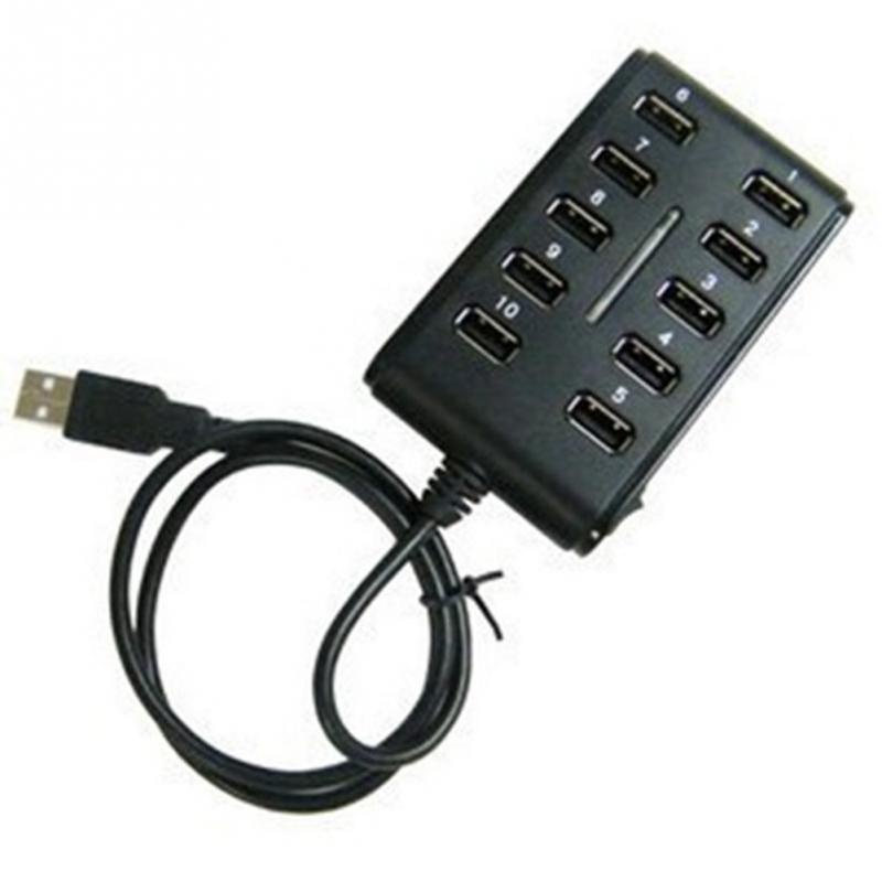 High Speed 480 Mbps USB 2.0 Hub 10 Ports Multi Personal Computer USB ...