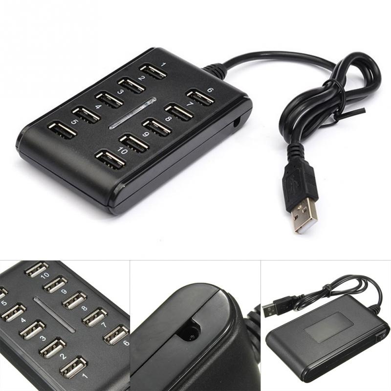 High Speed 480 Mbps USB 2.0 Hub 10 Ports Multi Personal Computer USB ...