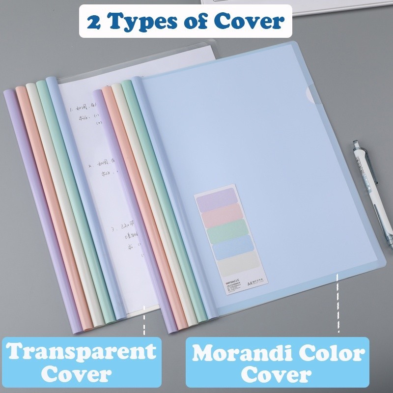 [1 set 5pcs]A4 Slide File Color Cover Binder Document Folder Rod Folder ...