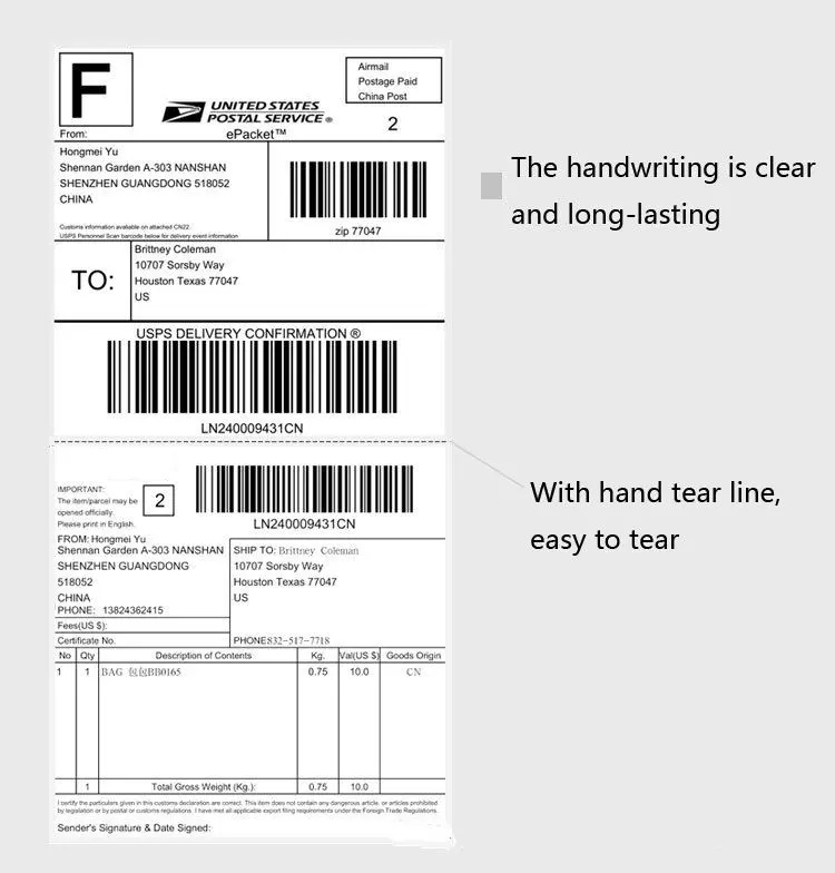 Airwaybill Thermal Roll Sticker 350pcs A6 100 x 150mm Thermal Paper ...
