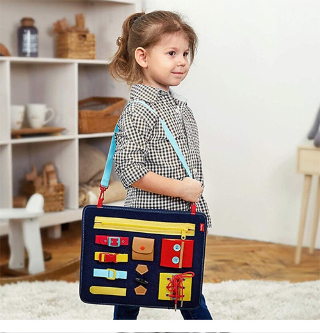 Busy Board Montessori Toys for Toddlers Foldable 14 PCS Sensory Toys ...