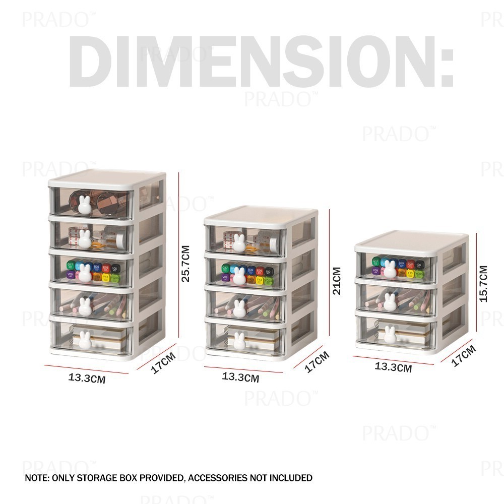 PRADO Desktop 5 Tier Storage Drawer Box Office Stationery Multi Layer ...