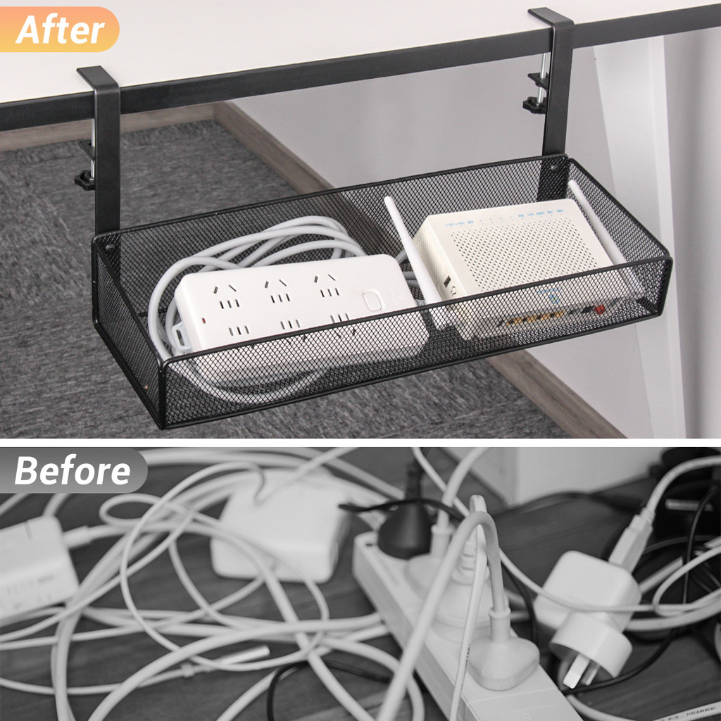 Under Desk Organizer Office Table Storage Shelf Desk Cabinet Storage ...