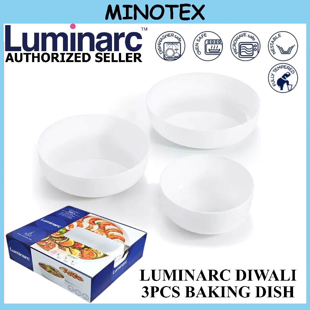 Luminarc Diwali Baking Dish Set 3 Pcs Luminarc Baking Dish Luminarc 3pcs Tempered Glass Oval Bakeware Set