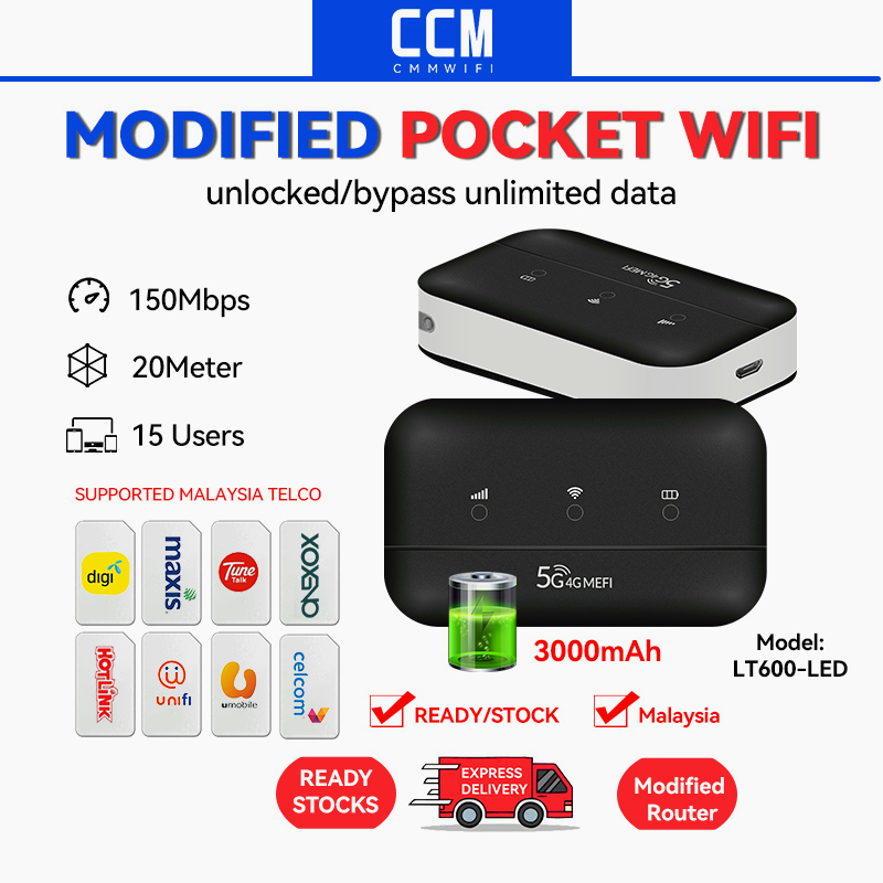 CCM Portable WIFI 4G LTE 150Mbps LT600 Modified Unlimited Hotspot ...