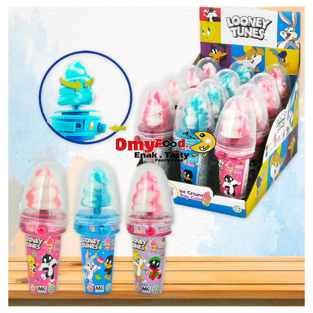 22g x 12pcs (1box) Looney Tunes Ice Cream Pop Candy [OmyFood] | Shopee ...