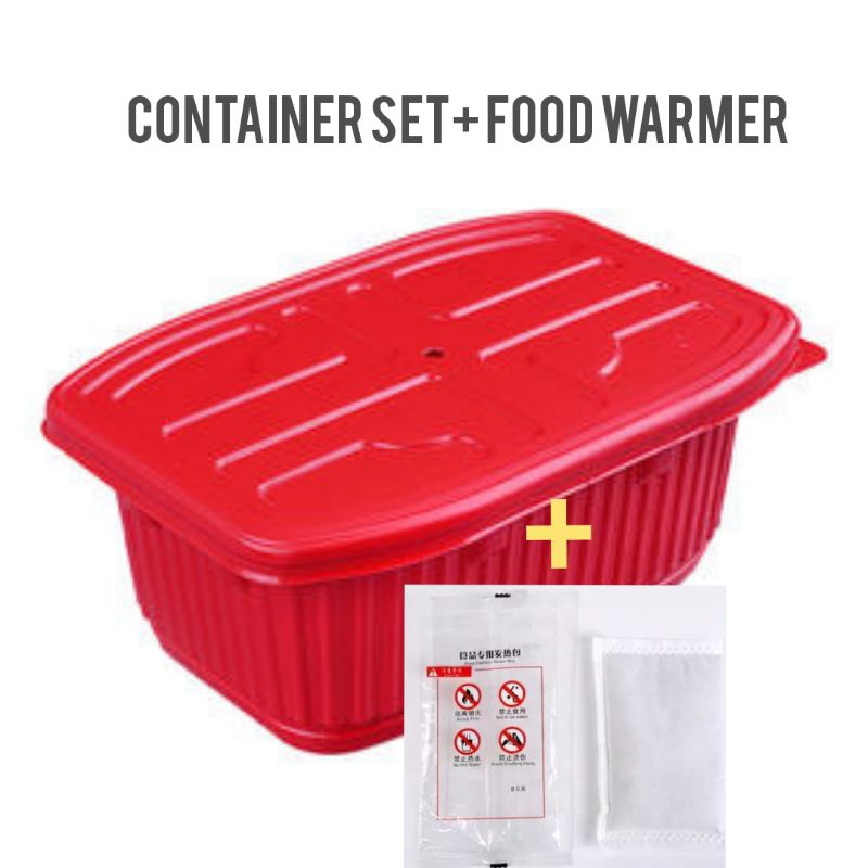 Lunch Box Self Heating Container + Food Warmer Pad /Travel Pack