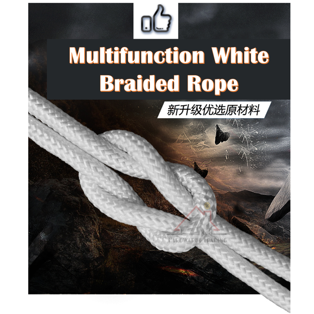 [ROLL] Tali Ikatan Pengakap Scout Rope White Braided Rope White Nylon ...