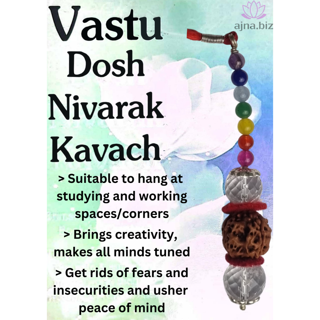 Rudraksha Vastu Dosham Kavach/Kavasam (4 Mukhi And Sphatik) Rudraksha ...