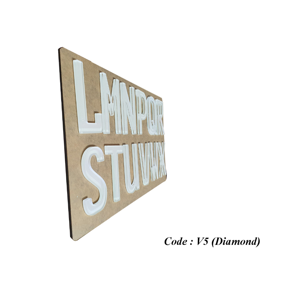 (V5 Diamond) 3D Car Number Plate / 3D Number Kereta (Set) | Shopee ...