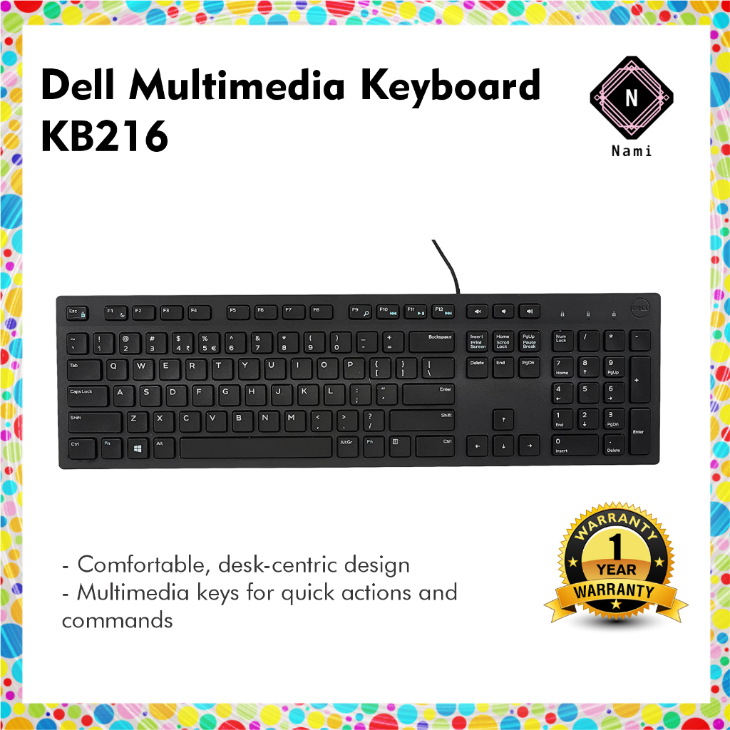 Dell Multimedia Keyboard KB216 EN Language Mfg 2019 New - | Shopee ...