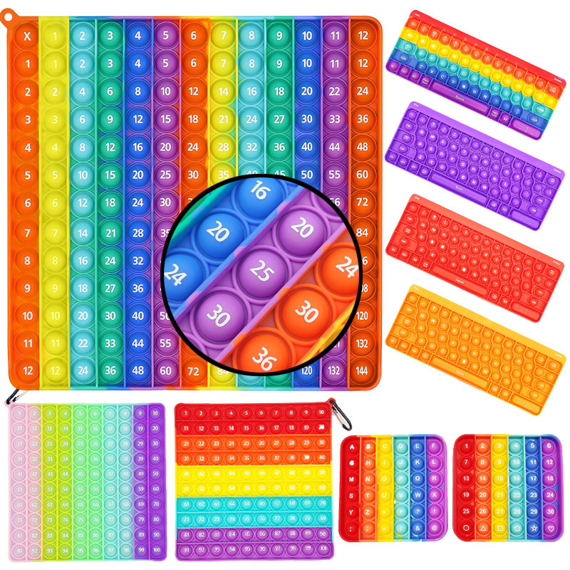 PopIt Multiplication Pop Fidget Toys Counting Number Board Stress Kid ...