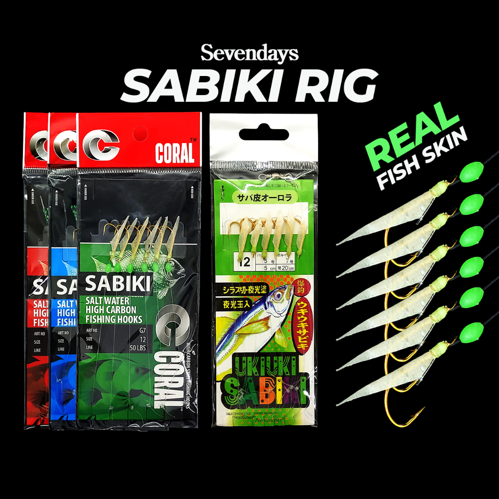 SevenDays Sabiki Rig Size 6 - 16 Fishing Hook Apollo Apolo Pancing ...