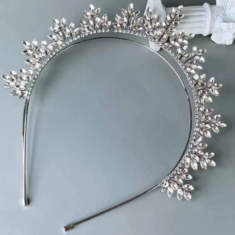 Leaf Silver Gold Diamond Metal Tiaras Crown / Cucuk Sanggul Lintang