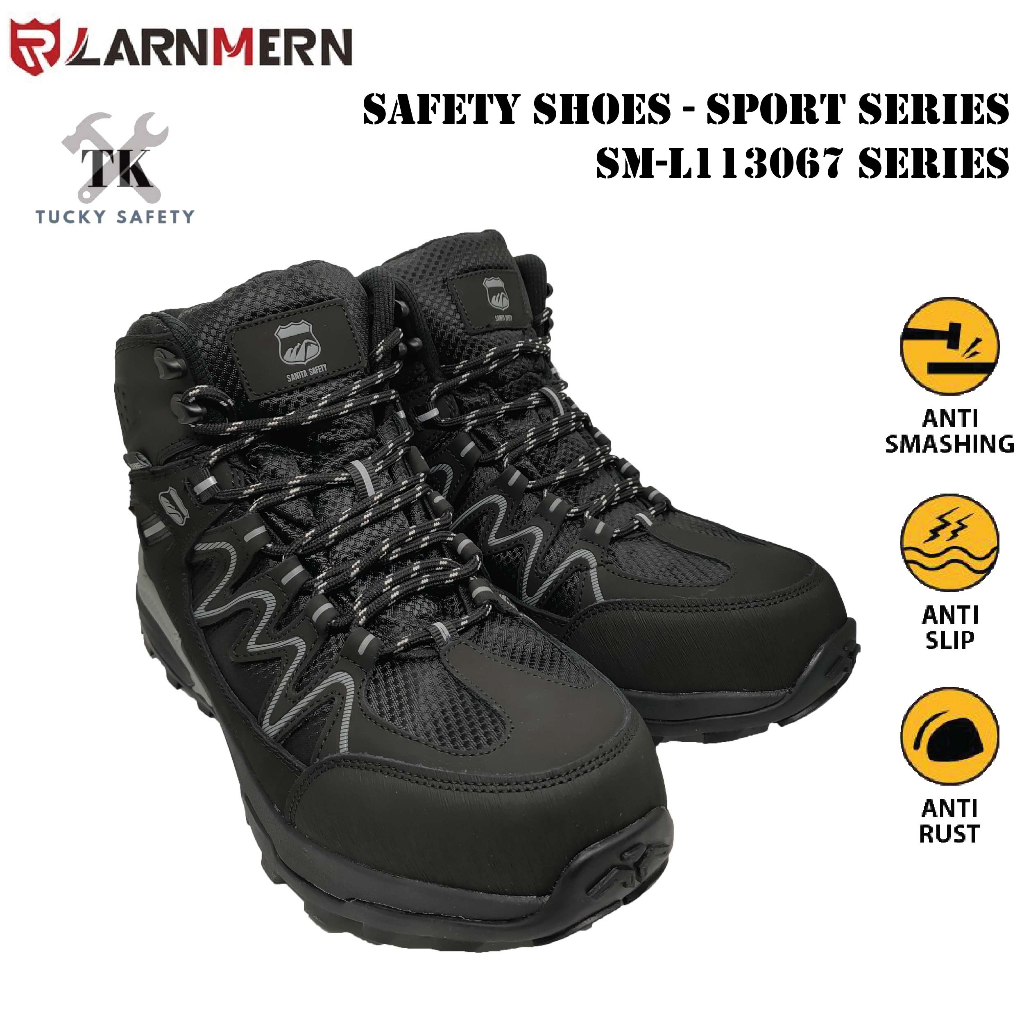 LARNMERN Steel Toe Safety Shoes Sport Series Safety Protection Work Shoes Comfortable Sport Shoes SM L113067 BLK Shopee Singapore