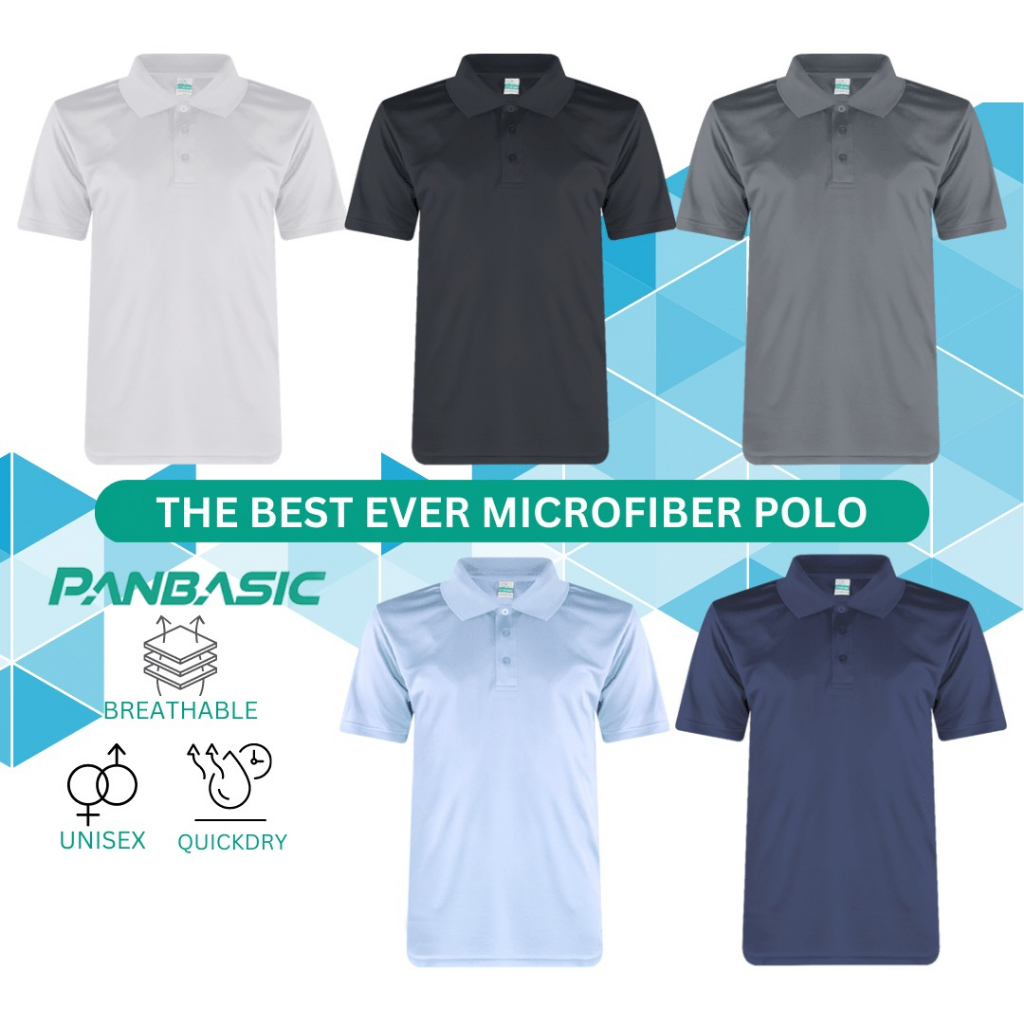 100% Microfiber PANBASIC Mini Mesh Polo Short Sleeve / Sport Golf Shirt ...