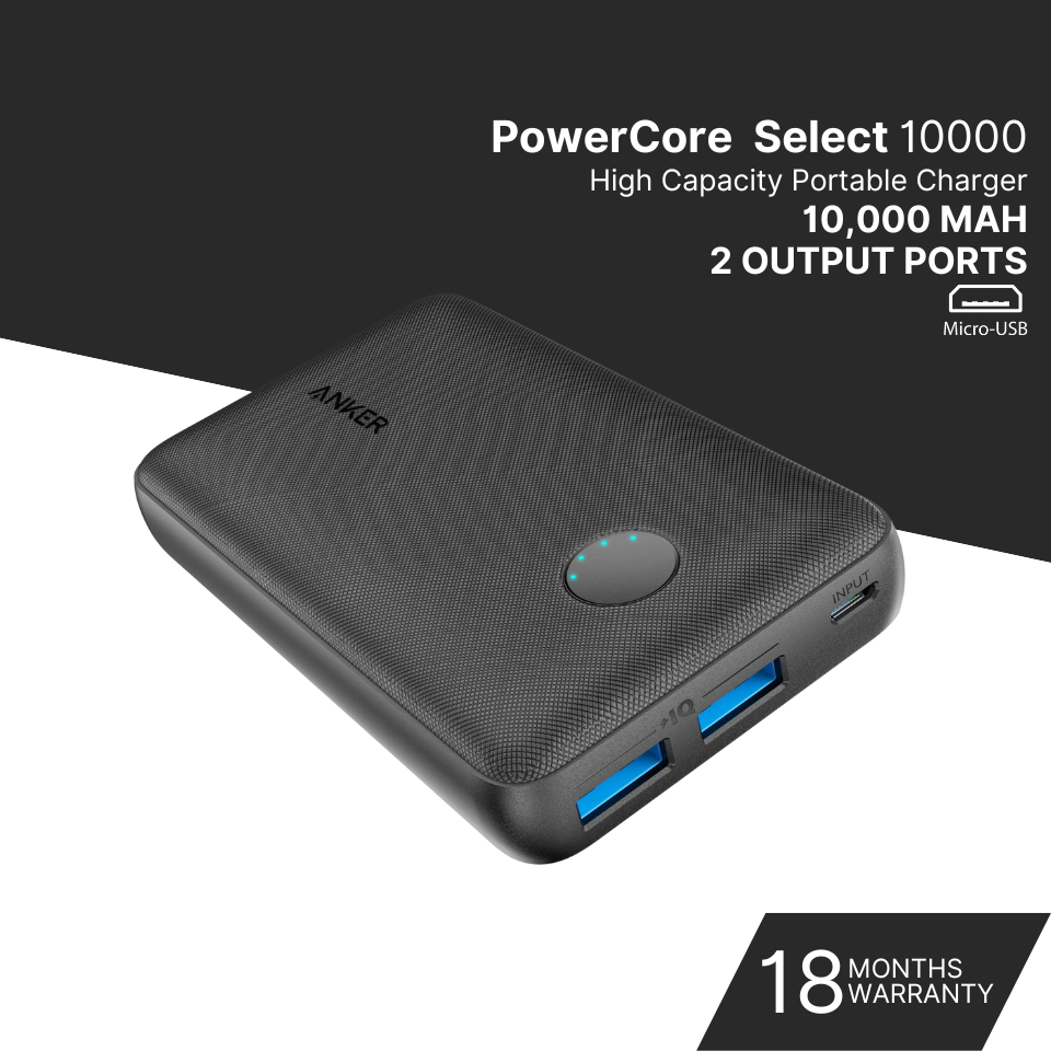 Anker A1223 PowerCore Select 10000mah Power Bank 10W+12W Shopee Singapore