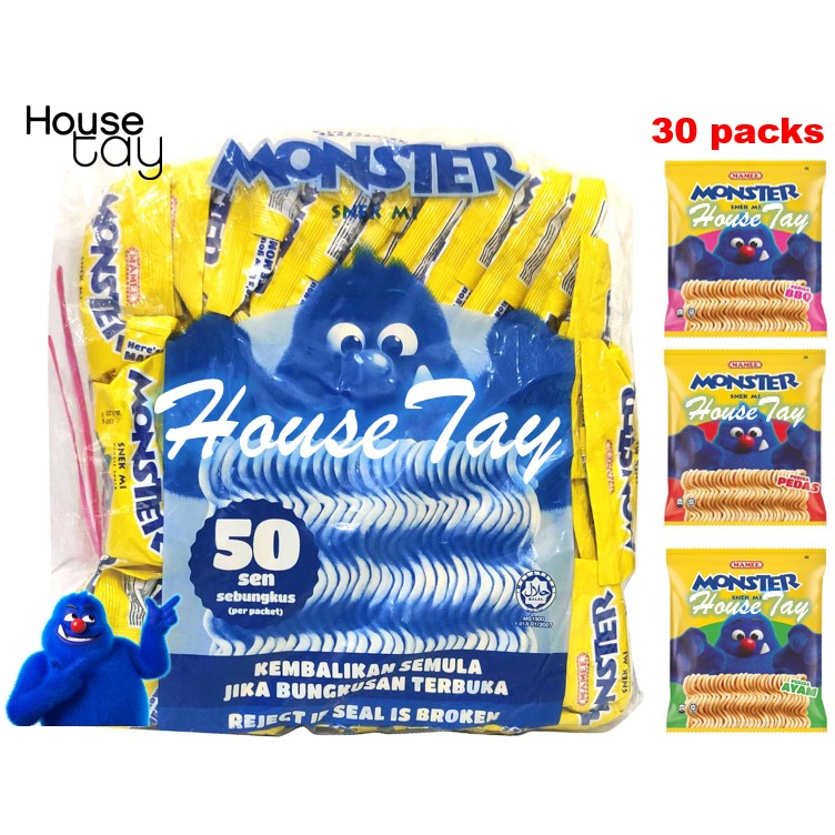 Mamee Monster BBQ / Pedas / Ayam 25g x 30packs | Shopee Singapore