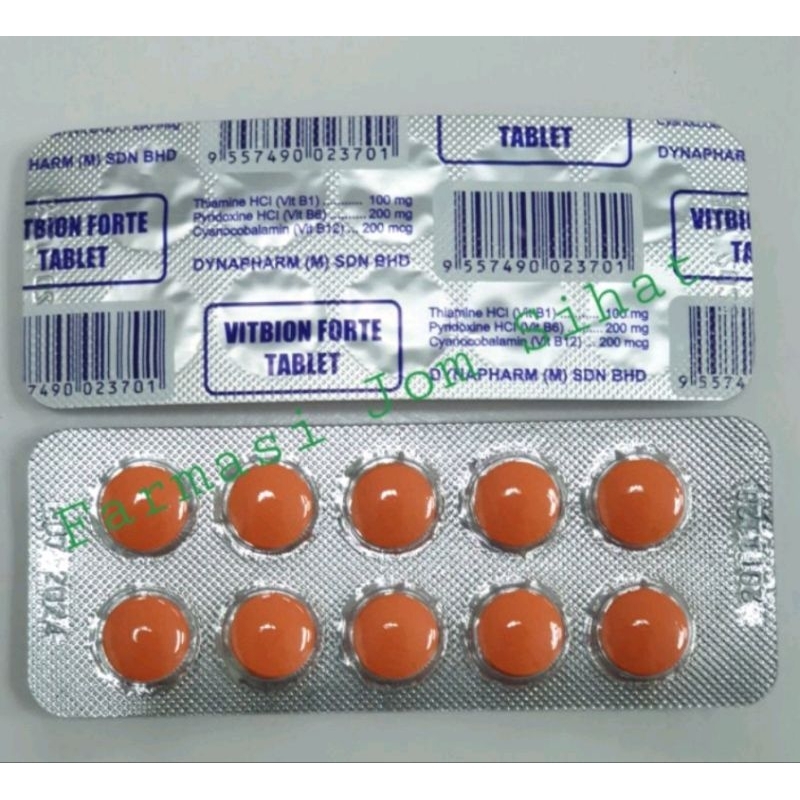 Vitamin B1, B6, B12 For Pain Nerves And Increase Energy/Stamina Vitbion Forte 10 Seeds Shopee