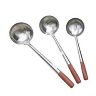 Home Wood Hanging Hole Design Cooking Porridge Soup Hot Pot Spoon Ladle Brown | Harfington