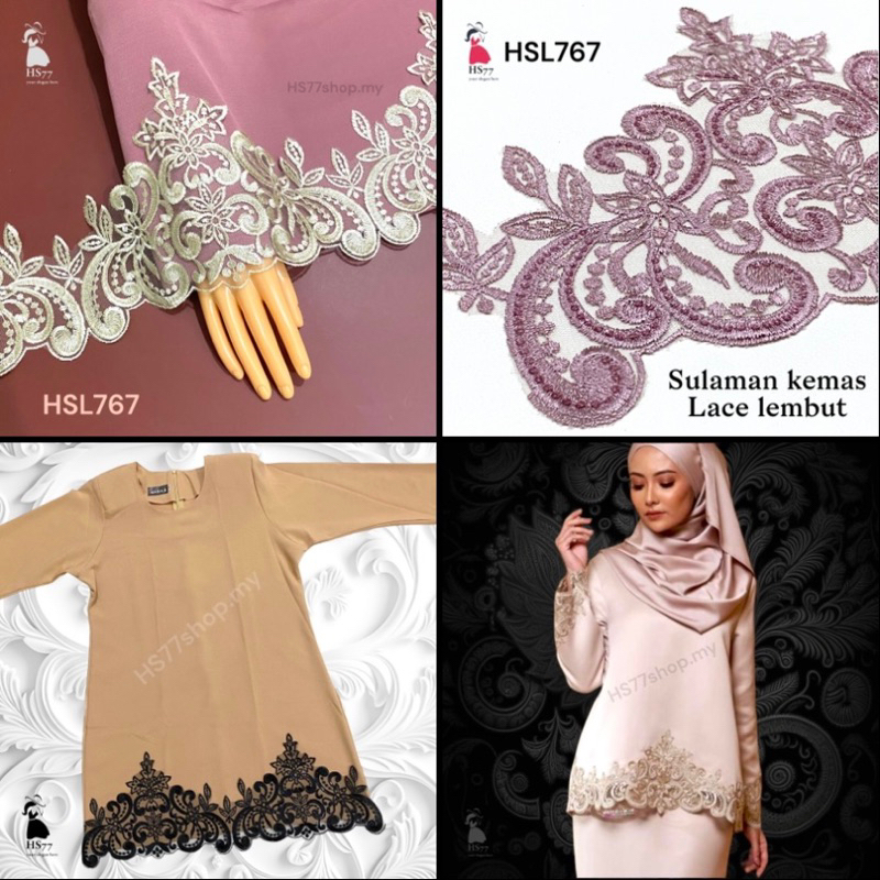 [ 21cm tinggi ] boder lace sequin/ boder lace/ sequin lace/ border lace ...