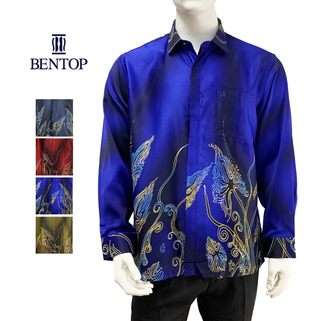 BENTOP Batik Long Sleeve Regular Fit | Shopee Singapore