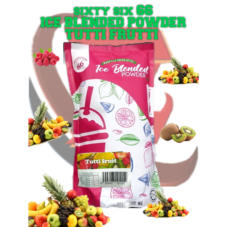 SIXTY SIX 66 ICE BLENDED POWDER 1KG TUTTI FRUTTI FLAVOUR SERBUK AIR