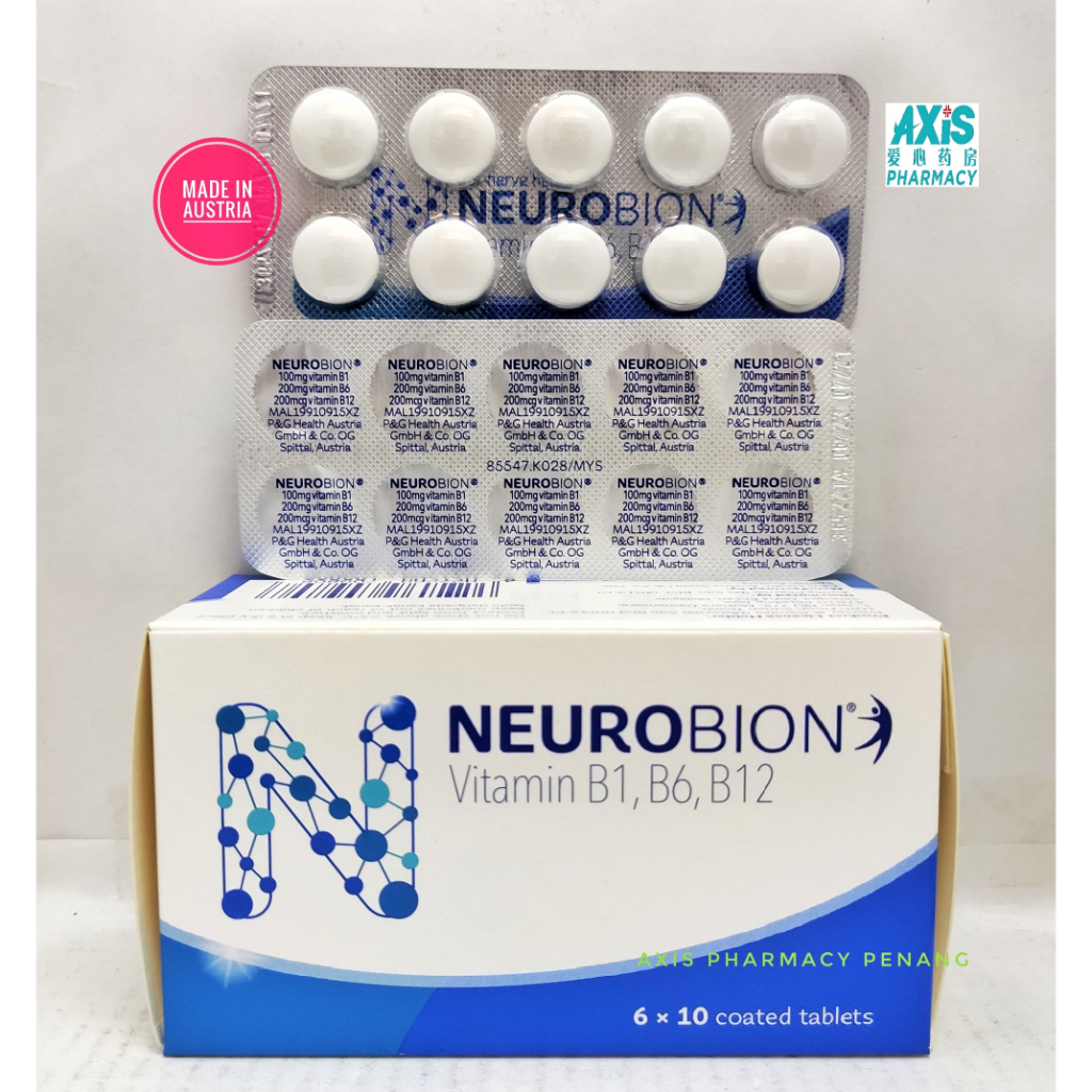 Neurobion Vitamin B1 B6 B12 {1 Strips 10 S Tablet} Improving Nervous System Health Exp 12