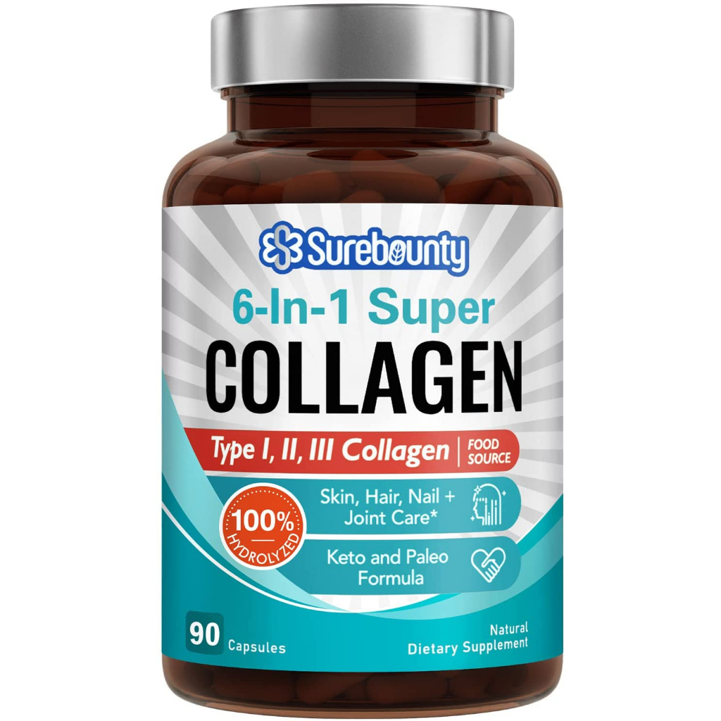 Surebounty Multi Super Collagen Complex 90 Capsules Type I, II, III, 6
