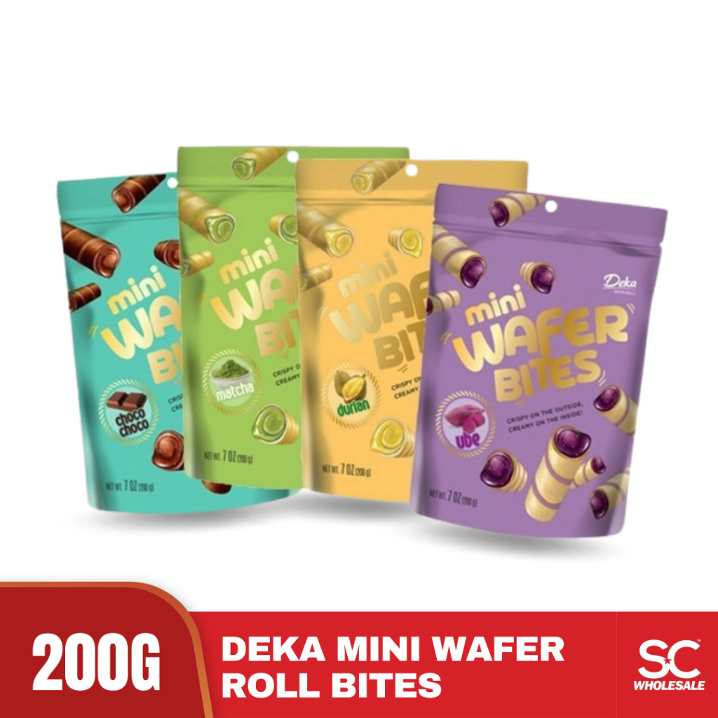 Deka Mini Wafer Bites Wafer Roll 200g ( Choco / Ube / Matcha / Durian ...