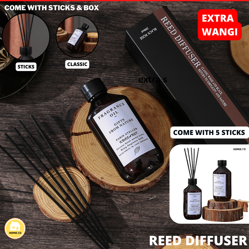 Luxury Black Series Reed Diffuser 200ml Home Fragrance Room Aroma Hotel
