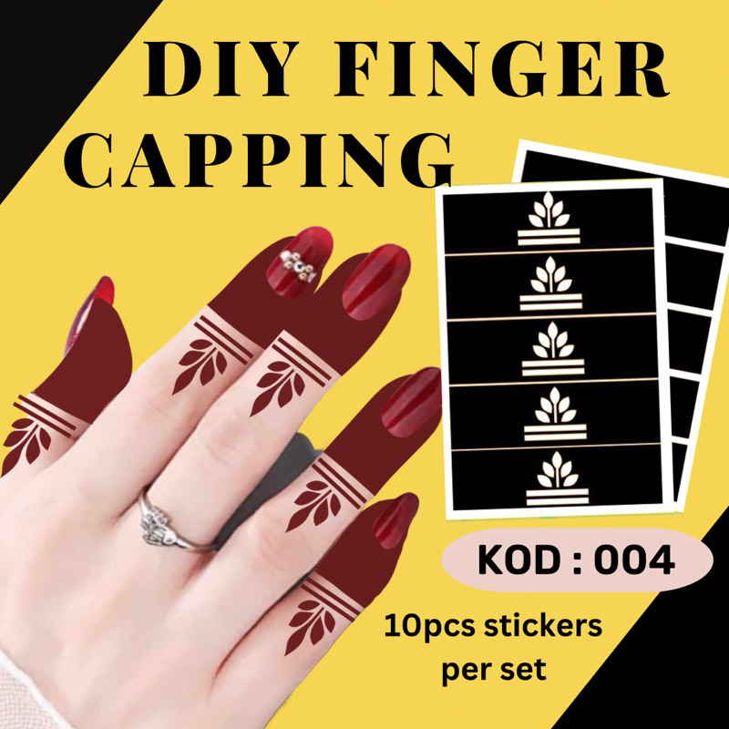 Sticker design for finger cap NURYS - DIY sticker henna for bride ...