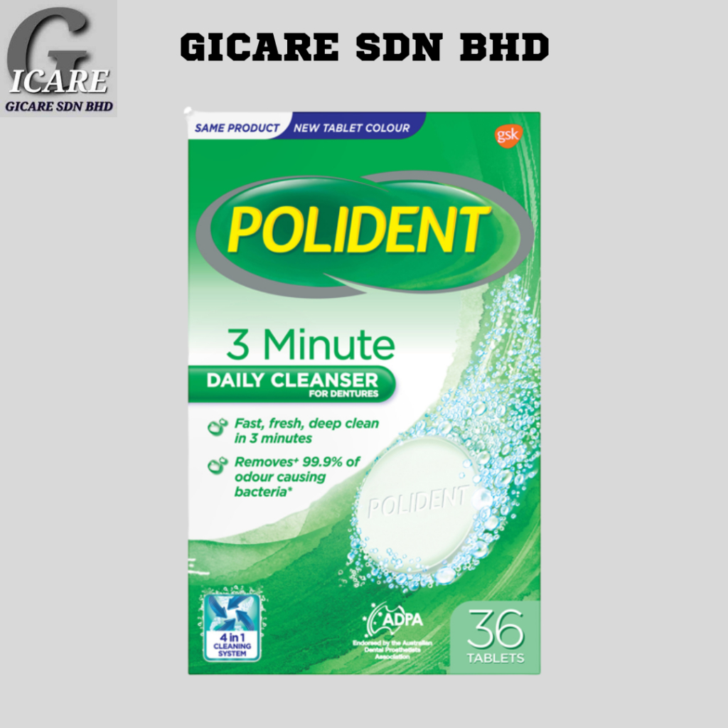 Polident Denture 3 Minutes Daily Cleanser Express Tablet | Shopee Singapore