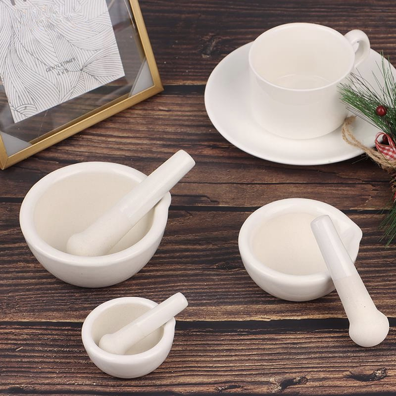 7/8/10/13cm Ceramic Mortar Pestle Grinding Medicine Bowl Grinding