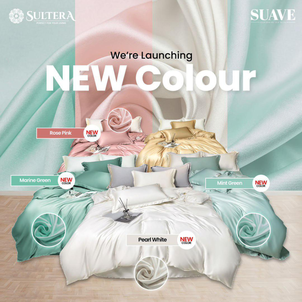 Bedsheet Set SUAVE Sultae THE SULTERA Queen King Super King Bedsheet Duvet Cover Cadar Pillow Case Ice Silk Shopee Singapore
