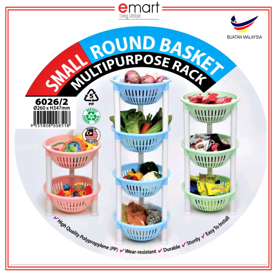 Round Multipurpose Small Rack / Rak Barang Serbaguna Kecil (2/3/4 Tier ...