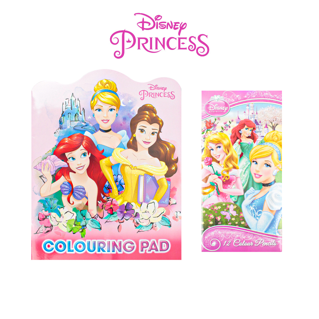 New! Disney Princess Colouring Book Pad / Buku Warna with Colour Pencil / Pensel | Shopee Singapore