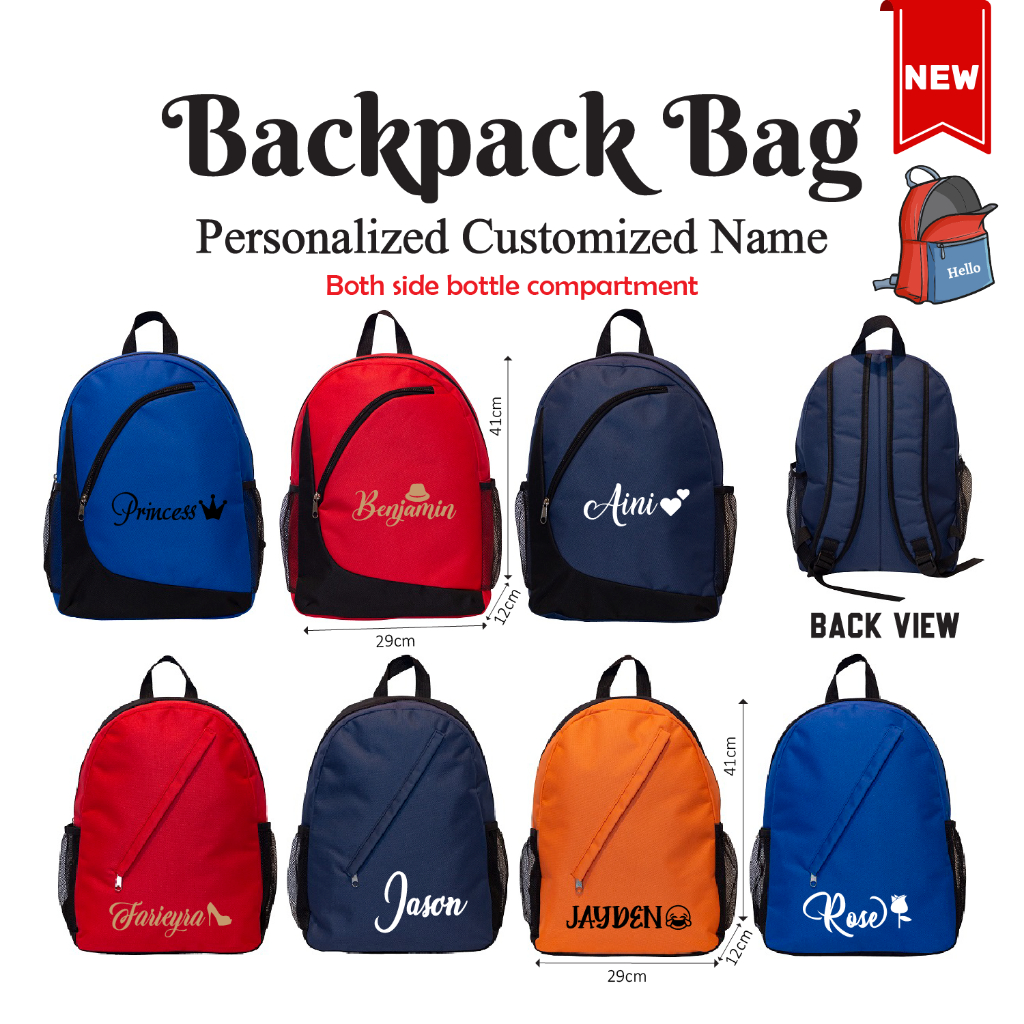 Personalized Customized Name Backpack Bag Laptop Backpack Work