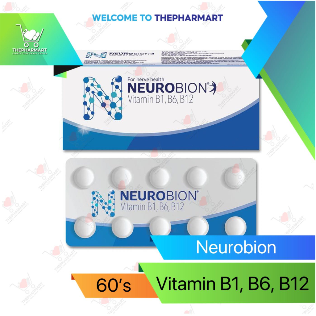 Neurobion Vitamin B1, B6, B12 (60's) A Box Of Nerve Health | Shopee ...