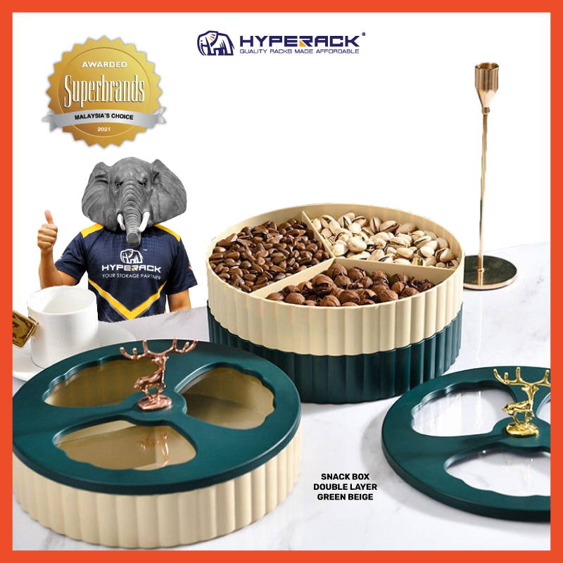 Hyperack Tm Bekas Kuih Raya Set Balang Kuih Nordic Style Plastic