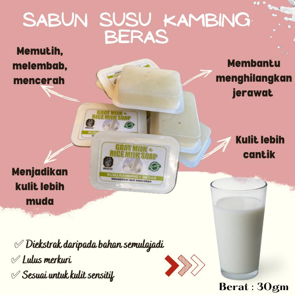 Goat MILK RICE MILK SOAP Slippery Skin Snare SOAP FACIAL BODY WASH