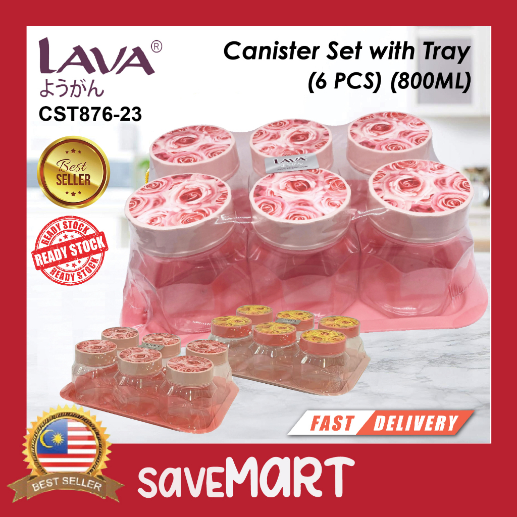 Lava Cst Canister Set With Tray Pcs Ml Food Storage