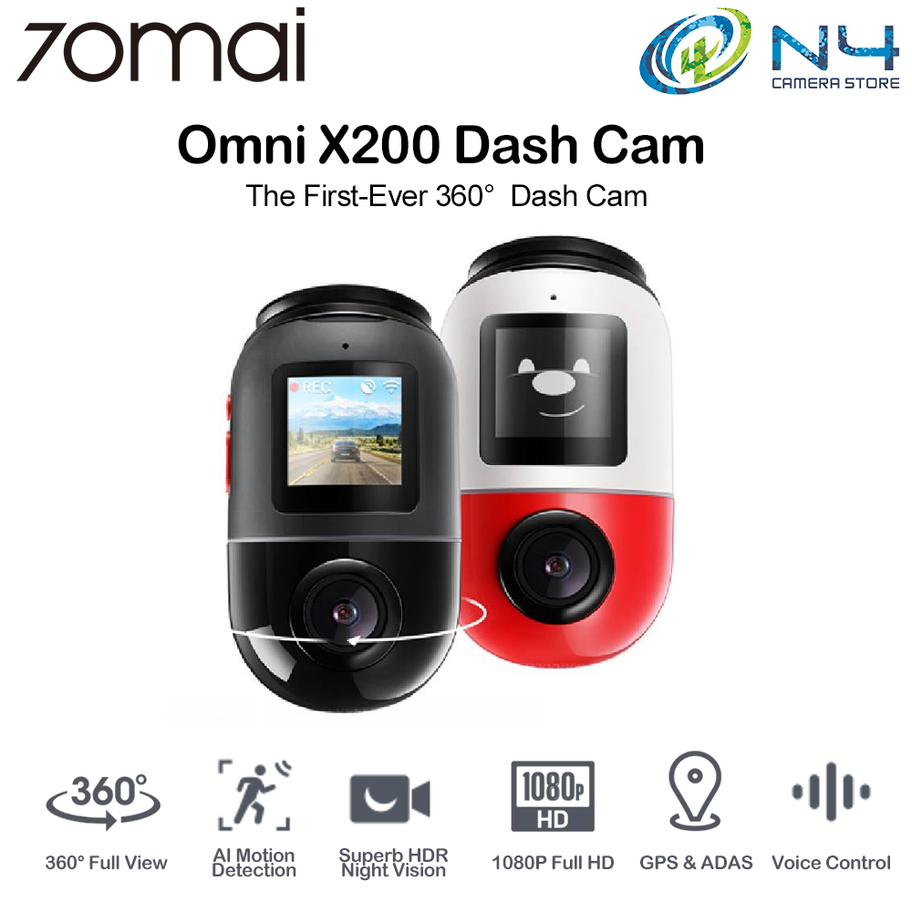 70mai Omni X200 360 Dashcam 4G ADAS & GPS AI Motion HDR Night