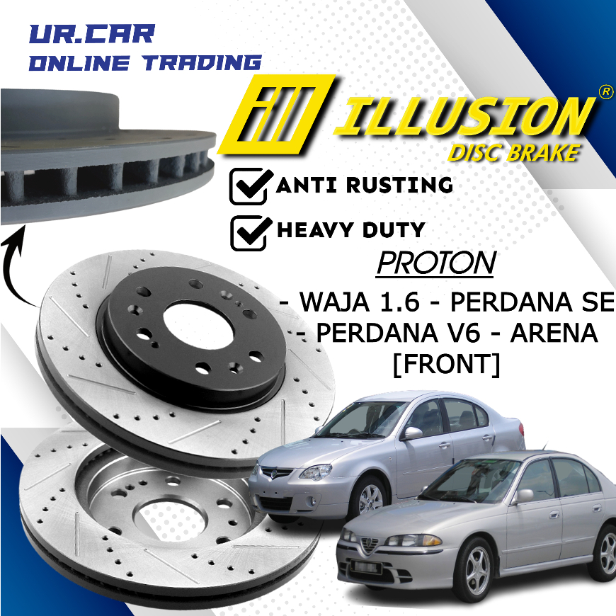 ILLUSION PROTON WAJA 1.6 , PERDANA SE , PERDANA V6 , ARENA SPORT DISC BRAKE ROTOR FRONT (DEPAN
